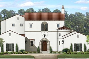 Exterior - Front Elevation 3 for Mediterranean House Plan #1058-154 - 5 bed, 5.5 bath