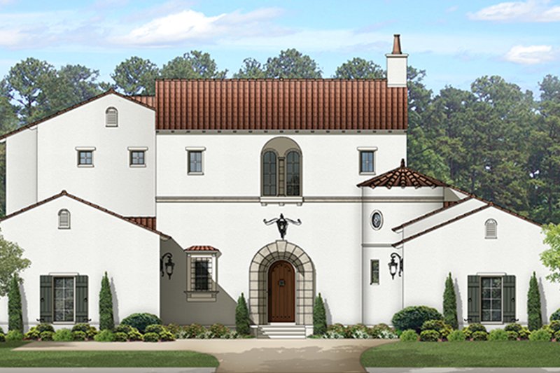 Dream House Plan - Exterior - Front Elevation 3 for Mediterranean House Plan #1058-154 - 5 bed, 5.5 bath