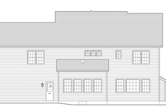 Exterior - Rear Elevation for Colonial House Plan #1010-92 - 4 bed, 2.5 bath