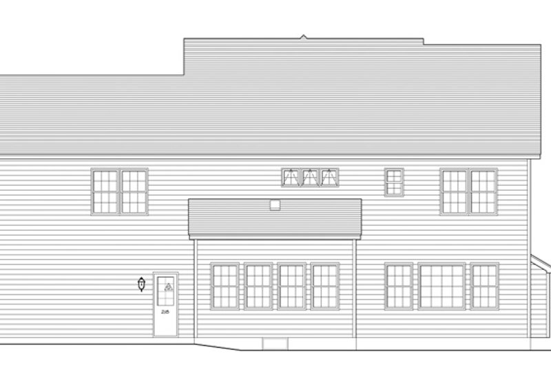 House Blueprint - Exterior - Rear Elevation for Colonial House Plan #1010-92 - 4 bed, 2.5 bath