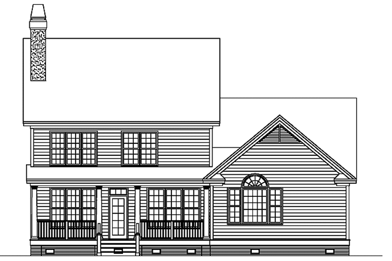 Architectural House Design - Exterior - Rear Elevation for Country House Plan #929-552 - 3 bed, 2.5 bath