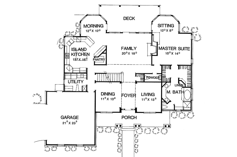 Dream House Plan - Floor Plan - Main Floor for Country House Plan #472-197 - 4 bed, 3.5 bath