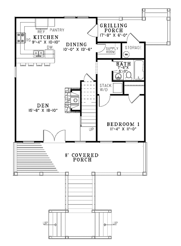 House Design - Country Floor Plan - Main Floor Plan #17-3270