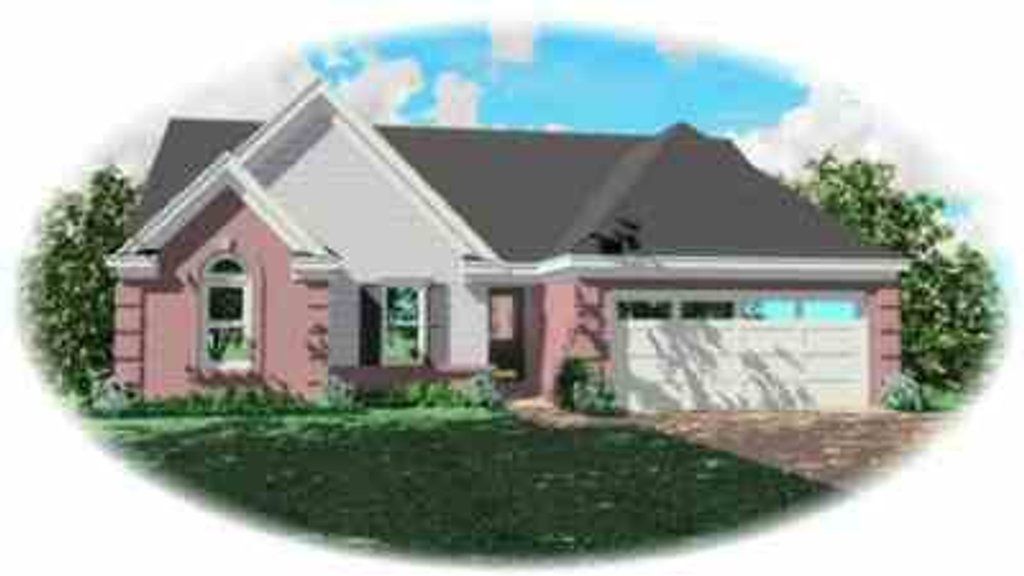 Exterior - Front Elevation 2 for European House Plan #81-181 - 3 bed, 2 bath