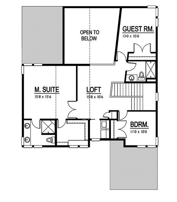 House Design - Contemporary Floor Plan - Upper Floor Plan #569-8