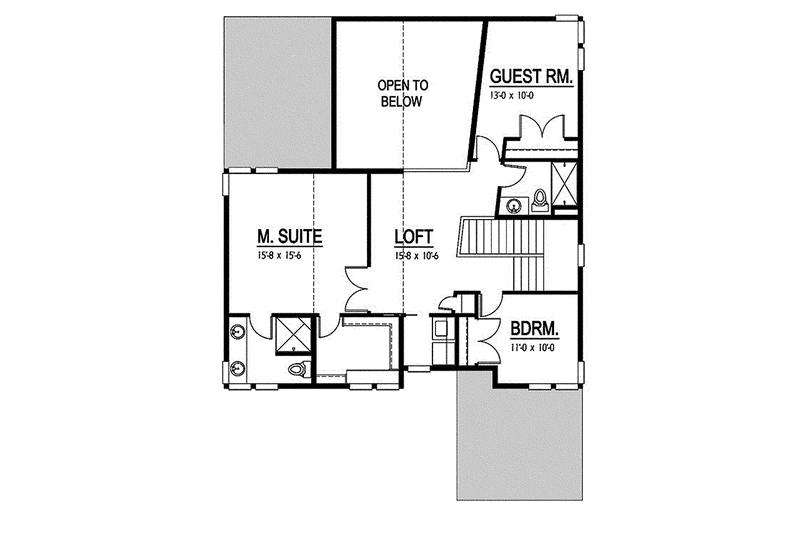 Home Plan - Floor Plan - Upper Floor for Contemporary House Plan #569-8 - 4 bed, 3 bath