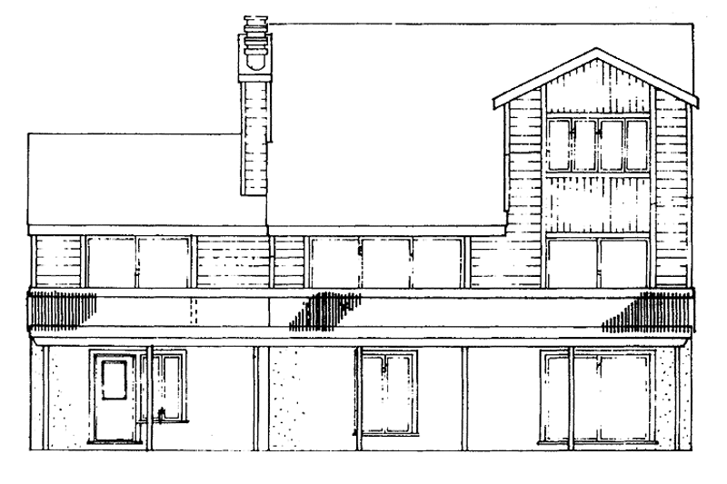 Architectural House Design - Exterior - Rear Elevation for Contemporary House Plan #72-1062 - 3 bed, 2 bath