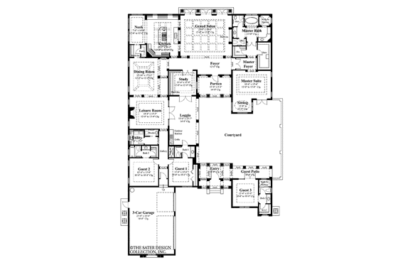 Floor Plan - Main Floor for Mediterranean House Plan #930-420 - 4 bed, 4.5 bath