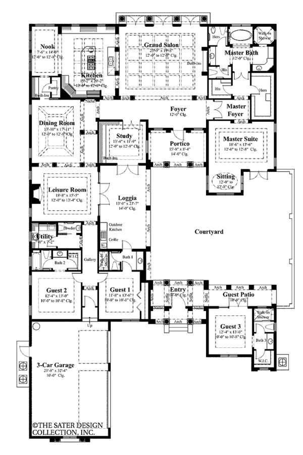 Architectural House Design - Mediterranean Floor Plan - Main Floor Plan #930-420