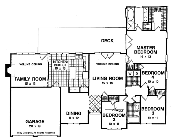 Dream House Plan - Ranch Floor Plan - Main Floor Plan #56-662