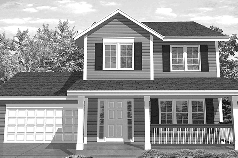 Architectural House Design - Exterior - Front Elevation 3 for Country House Plan #320-840 - 3 bed, 2 bath