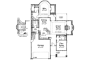 European Style House Plan - 2 Beds 2 Baths 1778 Sq/Ft Plan #20-1375 