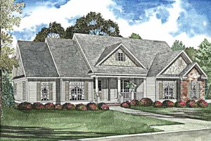 Country Exterior - Front Elevation Plan #17-3020