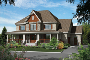 Country Exterior - Front Elevation Plan #25-4484