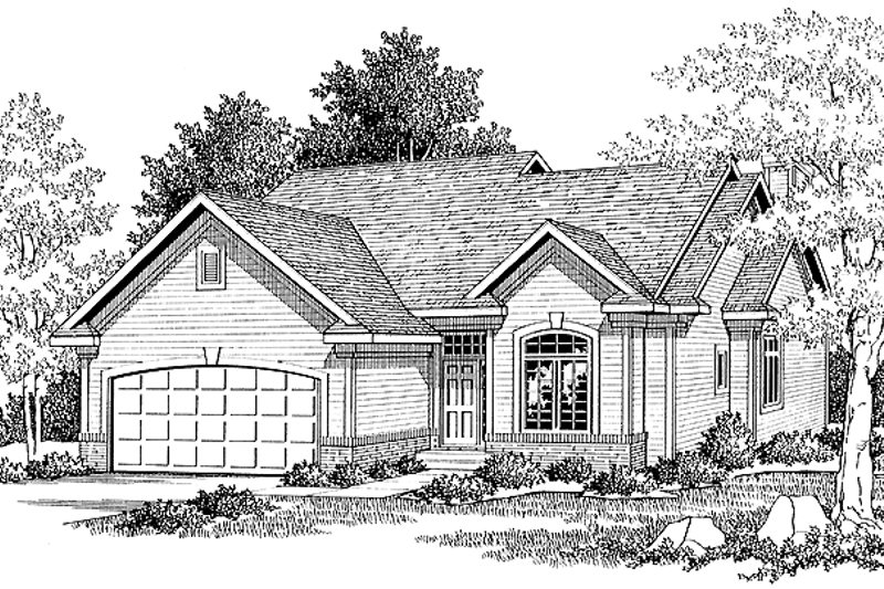 Dream House Plan - Ranch Exterior - Front Elevation Plan #70-1304