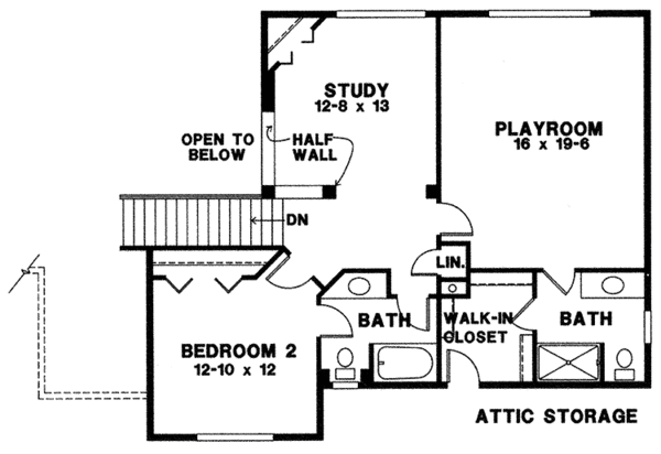 Dream House Plan - Traditional Floor Plan - Upper Floor Plan #966-44