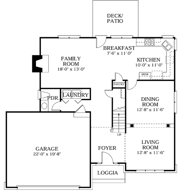 House Design - Colonial Floor Plan - Main Floor Plan #453-130