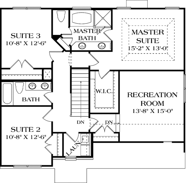 Dream House Plan - Traditional Floor Plan - Upper Floor Plan #453-502