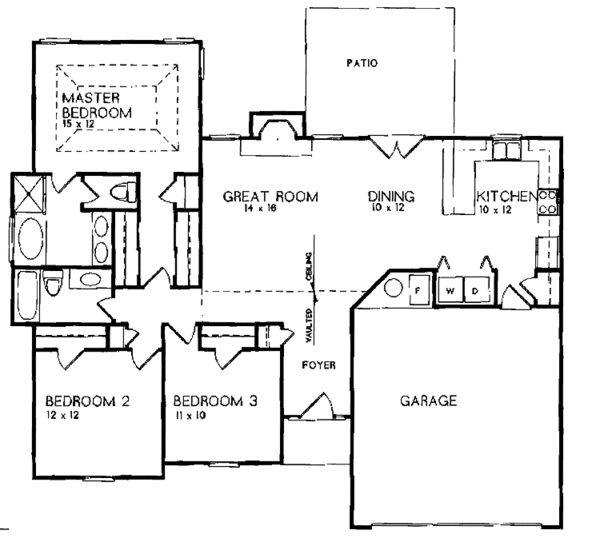Home Plan - Ranch Floor Plan - Main Floor Plan #129-168
