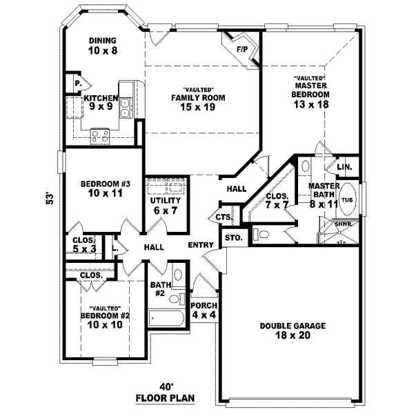 Traditional Floor Plan - Main Floor Plan #81-1402