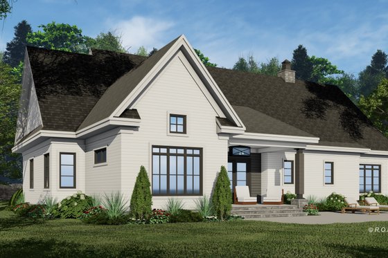 Exterior - Rear Elevation for Farmhouse House Plan #51-1221 - 4 bed, 3 bath