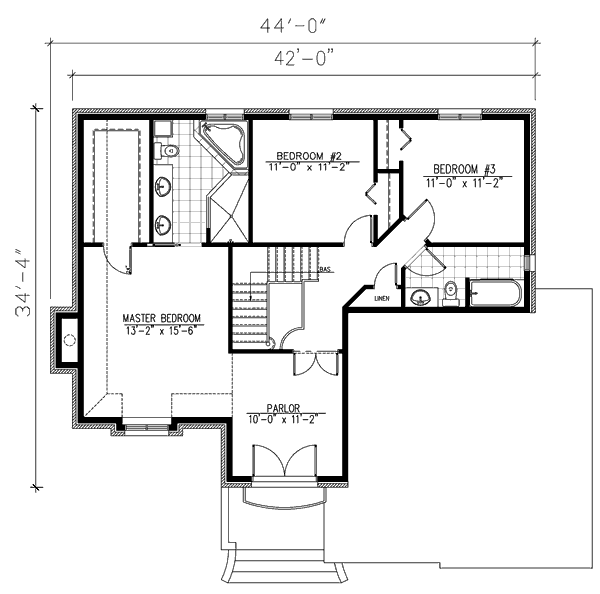 European Floor Plan - Upper Floor Plan #138-252