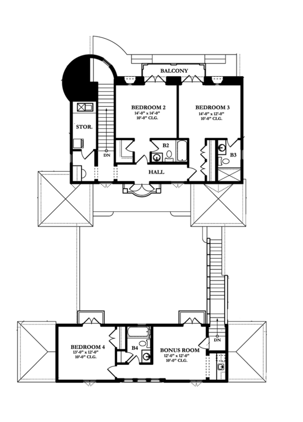 House Design - Mediterranean Floor Plan - Upper Floor Plan #1058-17