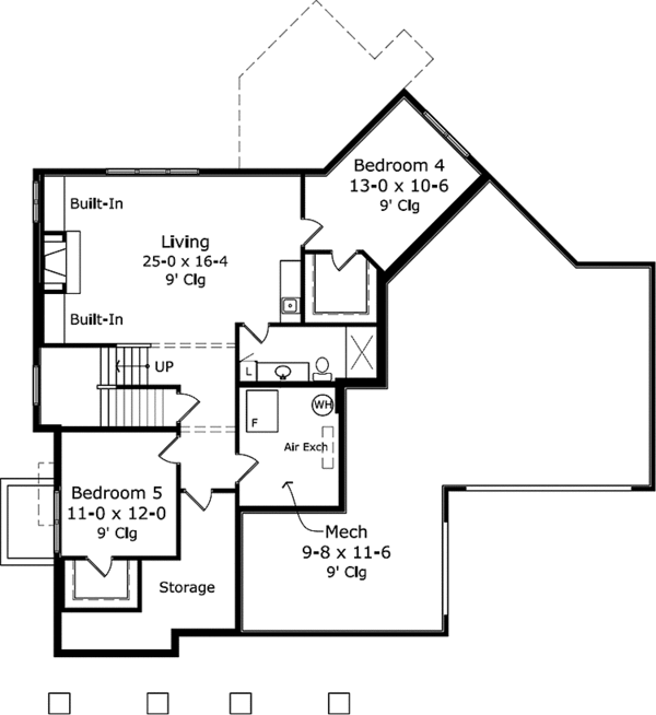 House Blueprint - Country Floor Plan - Lower Floor Plan #981-4