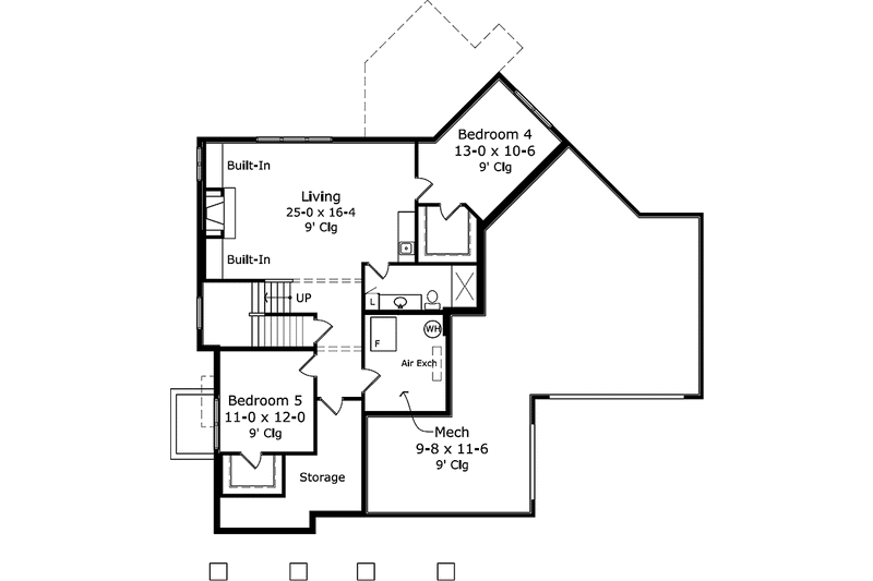 House Blueprint - Floor Plan - Lower Floor for Country House Plan #981-4 - 3 bed, 2.5 bath