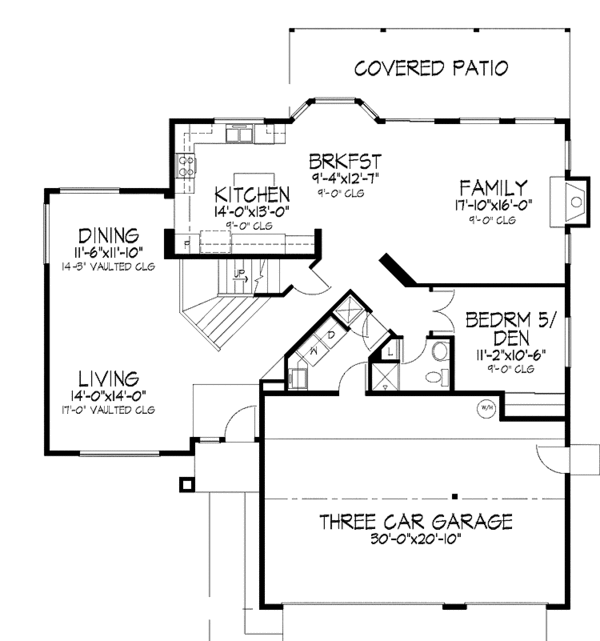 House Design - Mediterranean Floor Plan - Main Floor Plan #320-976