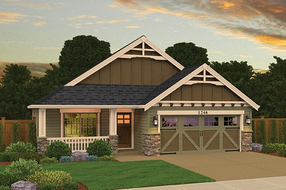 Exterior - Front Elevation 3 for Craftsman House Plan #943-47 - 3 bed, 2 bath