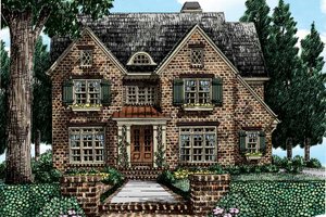 Tudor Exterior - Front Elevation Plan #927-413