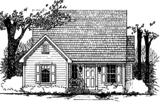 Exterior - Front Elevation for Traditional House Plan #43-101 - 3 bed, 1 bath