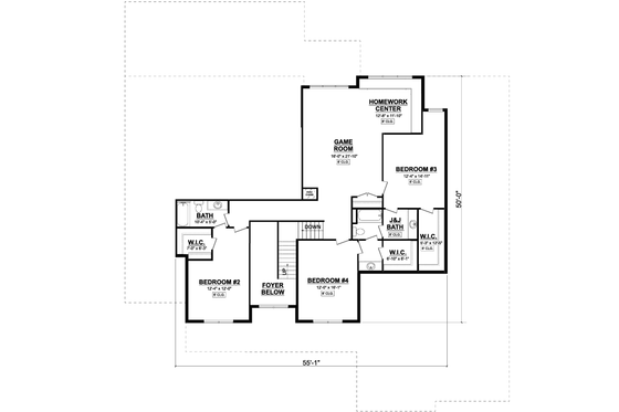 Floor Plan - Upper Floor for Farmhouse House Plan #1089-10 - 4 bed, 3.5 bath