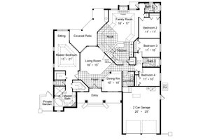 Floor Plan - Main Floor for Traditional House Plan #417-216 - 4 bed, 3 bath