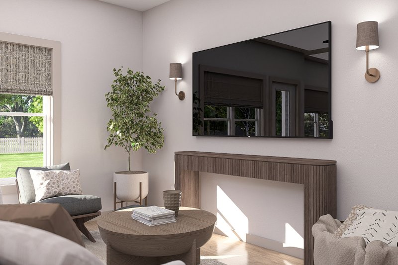 House Blueprint - Interior - Family Room 1 for Traditional House Plan #455-728 - 3 bed, 2 bath