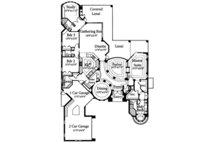Floor Plan - Main Floor for Mediterranean House Plan #115-105 - 3 bed, 3.5 bath