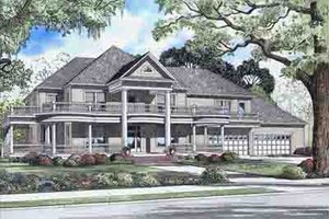 Victorian Exterior - Front Elevation Plan #17-2099