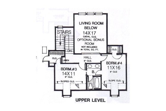 Floor Plan - Upper Floor for Colonial House Plan #310-915 - 4 bed, 3.5 bath