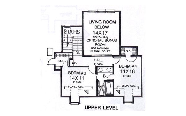 Colonial Floor Plan - Upper Floor Plan #310-915