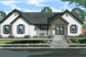 Ranch Exterior - Front Elevation Plan #46-905