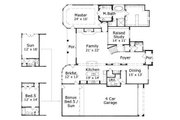 European Style House Plan - 4 Beds 3 Baths 4454 Sq/Ft Plan #411-231 