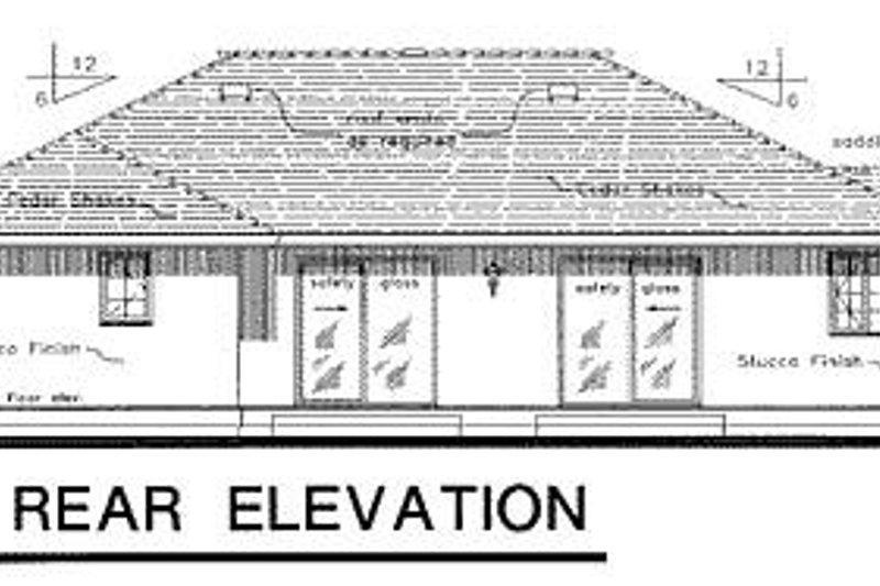 Dream House Plan - Exterior - Rear Elevation for Ranch House Plan #18-135 - 3 bed, 2 bath