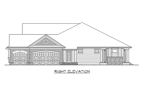 Exterior - Other Elevation 3 for Country House Plan #132-203 - 3 bed, 2.5 bath
