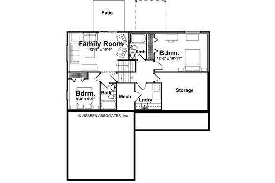 Floor Plan - Lower Floor for Farmhouse House Plan #928-427 - 3 bed, 3 bath