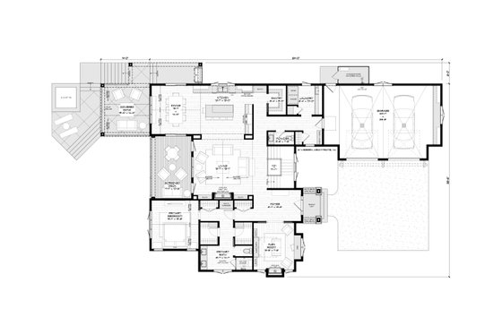 Floor Plan - Main Floor for Craftsman House Plan #928-390 - 4 bed, 3.5 bath