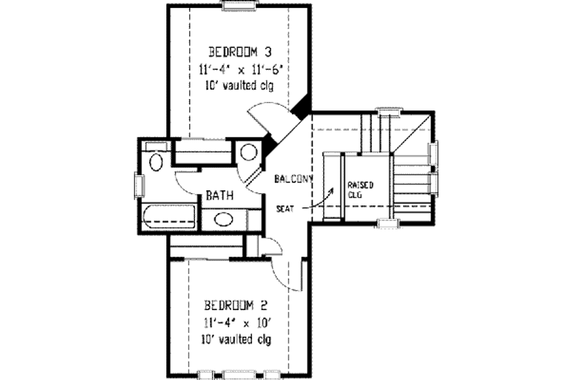 Dream House Plan - Floor Plan - Upper Floor for Farmhouse House Plan #410-123 - 3 bed, 2 bath