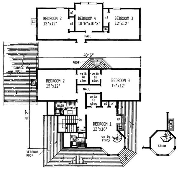 Home Plan - Victorian Floor Plan - Upper Floor Plan #315-103