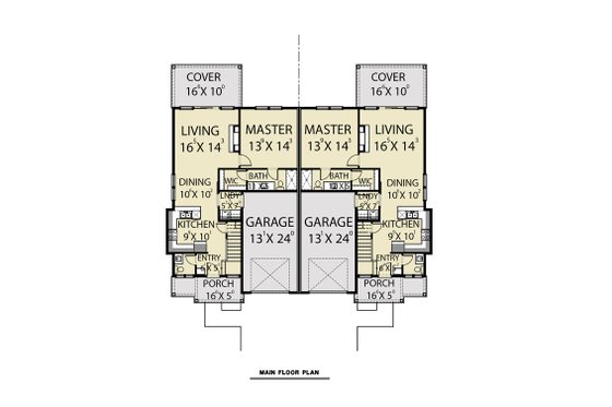 Floor Plan - Main Floor for Traditional House Plan #1070-195 - 3 bed, 2 bath