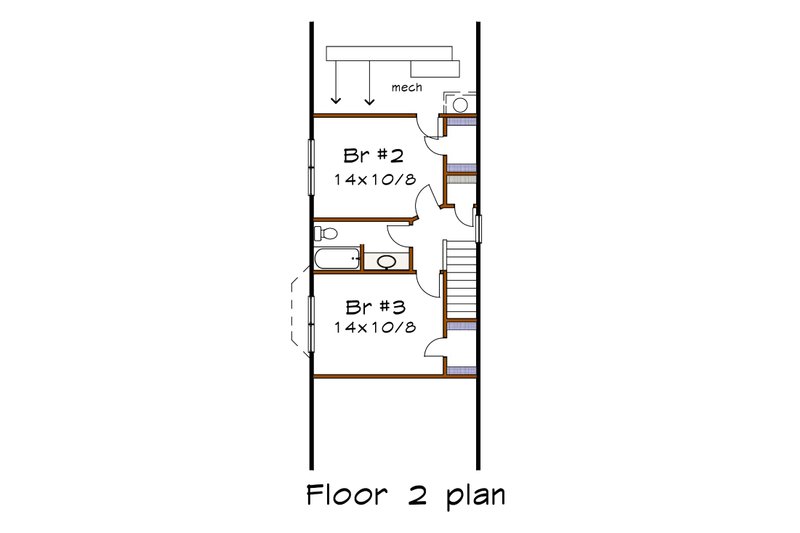 Dream House Plan - Floor Plan - Upper Floor for Bungalow House Plan #79-175 - 3 bed, 2 bath